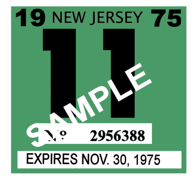 Modal Additional Images for 1975 New Jersey INSPECTION Sticker